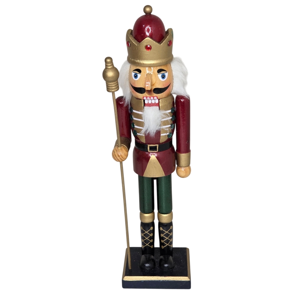 Wooden Traditional Nutcracker‎ Figurine Green Pants Red Jacket